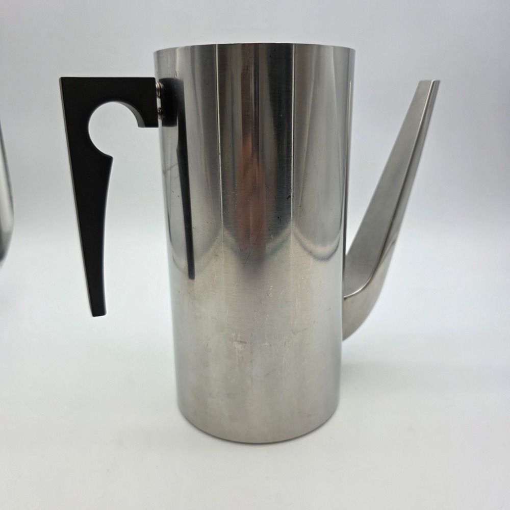 Stelton Coffee Pot Cylinda-Line Arne Jacobsen Danish Modern Silver 4in Base